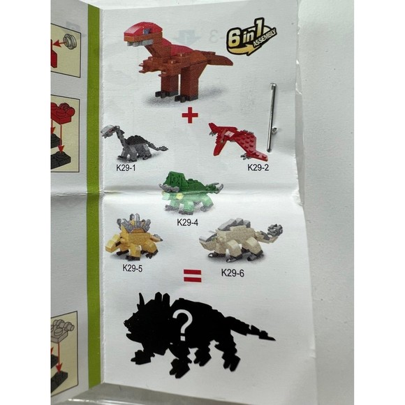 BNIP Lebocado Mini Building Blocks Set 6in1 Dinosaur Legos T-Rex Kids Toys Game - Picture 1 of 5